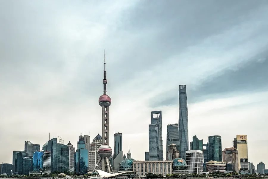 Shanghai Pudong skyline across the water